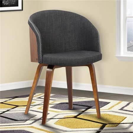 ARMEN LIVING Armen Living LCALCHWACH Alpine Mid-Century Dining Chair in Charcoal Fabric with Walnut Wood LCALCHWACH